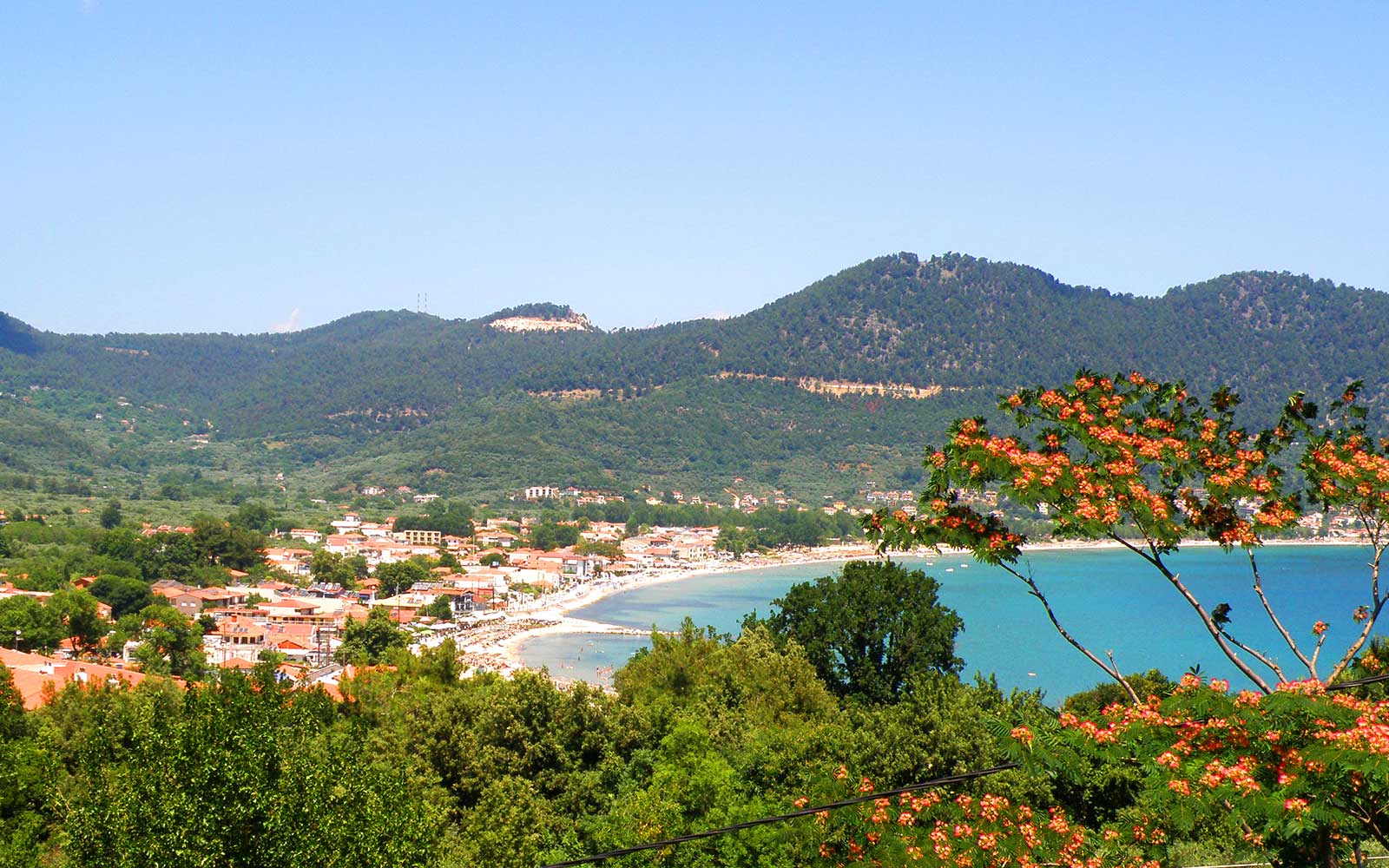 Η θέση του Villa Dimitra στη Σκάλα Ποταμιάς στη Θάσο